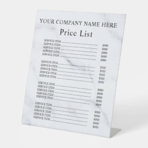 Signe De Table Enseigne de piédestal de liste de prix de miel