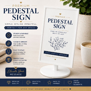 Signe De Table Enseigne de piédestal personnalisée de luxe pour l