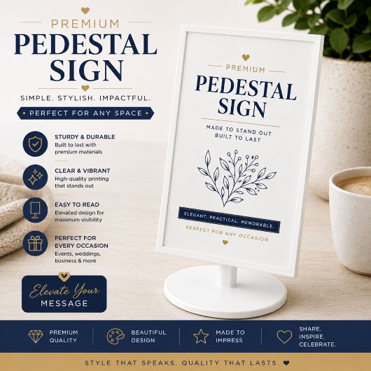Signe De Table Enseigne de piédestal personnalisée de luxe pour l