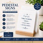 Signe De Table Enseigne de piédestal personnalisée de luxe pour l