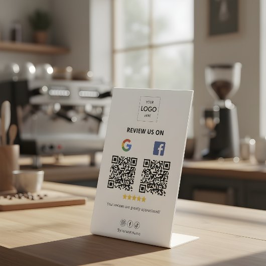 Signe De Table Enseigne de socle de code QR de critique Google Fa