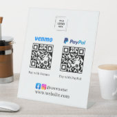 Signe De Table Enseigne de socle de code QR Venmo PayPal pour pay (In SItu)