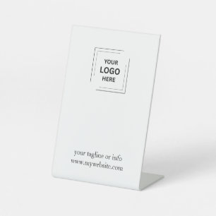 Signe De Table Enseigne de table à piédestal avec logo d'entrepri
