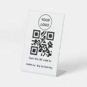 Signe De Table Enseigne de table en acrylique avec code QR et log (Recto)