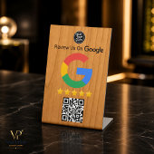Signe De Table Enseigne de tableau de révision Google en bois Cod