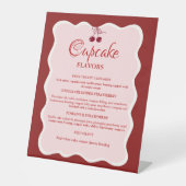 Signe De Table Enseigne des saveurs de Cupcake rouge et rose pour (Recto)