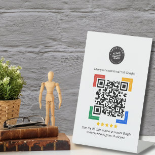 Signe De Table Enseigne sur Pied Code QR de Avis Google avec Logo