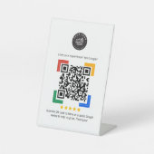 Signe De Table Enseigne sur Pied Code QR de Avis Google avec Logo (Recto)