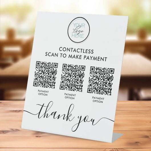 Signe De Table Enseigne sur pied QR de paiement personnalisée