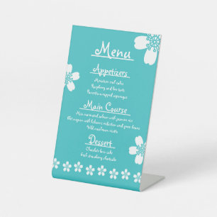 Signe De Table Enseigne sur socle Charmante Sakura Turquoise