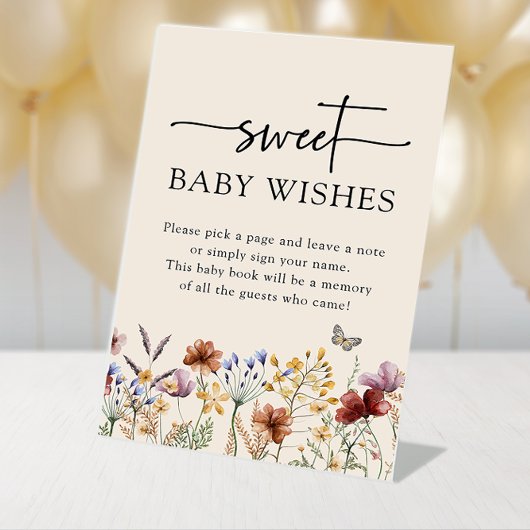 Signe De Table Enseignes de voeux de bébé boho