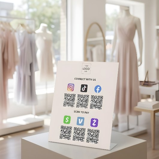Signe De Table Entreprise à code QR multiple