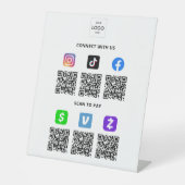 Signe De Table Entreprise à code QR multiple (Recto)