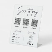 Signe De Table Entreprise de code QR Scan To Pay (Recto)
