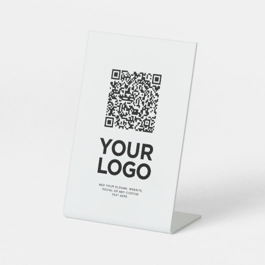Signe De Table Entreprise Logo Texte simple Code Qr (Recto)