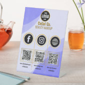 Signe De Table Entreprise Social Media QR Code Signal - Rouge (In SItu)