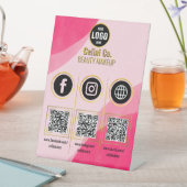 Signe De Table Entreprise Social Media QR Code Signal - Rouge (In SItu)