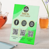 Signe De Table Entreprise Social Médias QR Code Signal - Vert (In SItu)