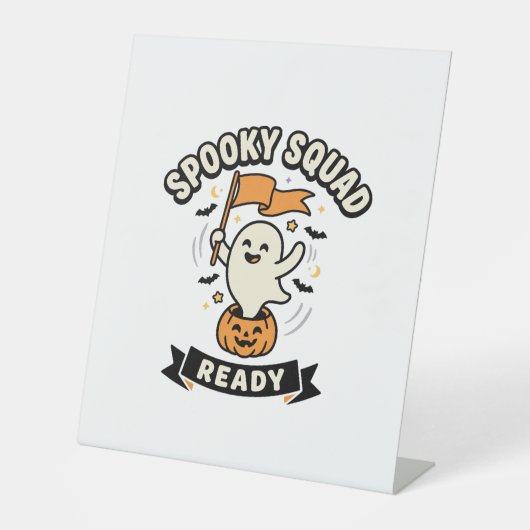 Signe De Table Équipe de fantômes d'Halloween (Recto)