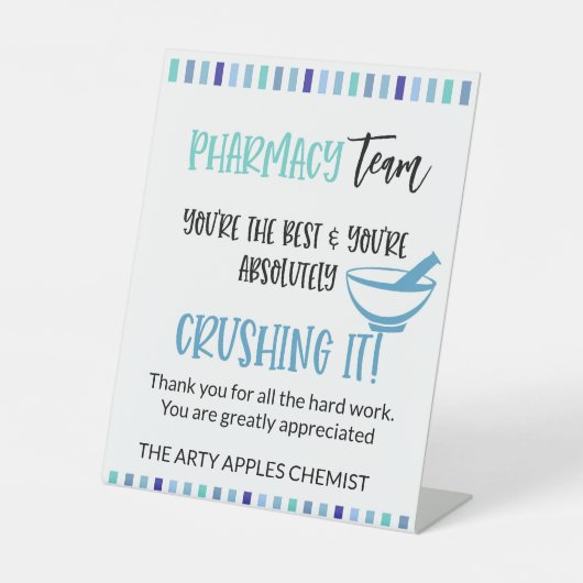 Signe De Table Équipe de pharmacie merci (Recto)