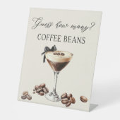 Signe De Table Espresso Martini Devinez combien de grains de café (Recto)