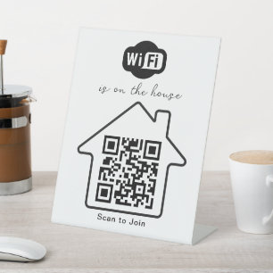 Signe De Table Est À La Chambre Code QR WiFi minimaliste modern