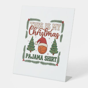 Signe De Table Est Pantalon de Noël Basketball Chapeau de Père No