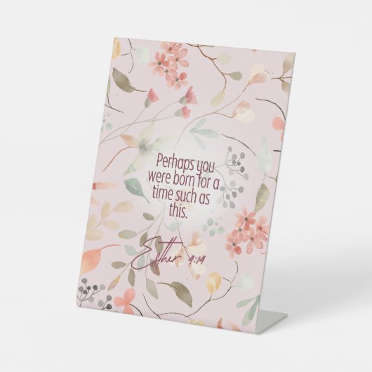 Signe De Table Esther 4:14 Bible chrétienne Verse Art (Recto)