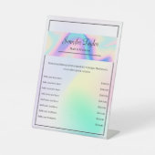 Signe De Table Esthétique Moderne Dégradé Holographique Minimal (Recto)