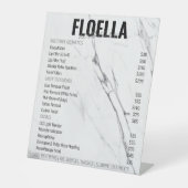 Signe De Table Esthétique moderne en marbre Salon Services Tarifs (Recto)