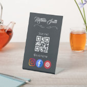Signe De Table Esthétique noir blanc gris gris gris gris Qr Code (In SItu)