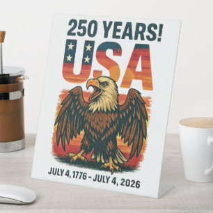 Signe De Table États-Unis 250 ans – Aigle chauve patriotique 4 ju