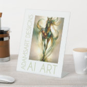 Signe De Table Ethereal Emerald Stallion Luminous Abstract Horse  (In SItu)