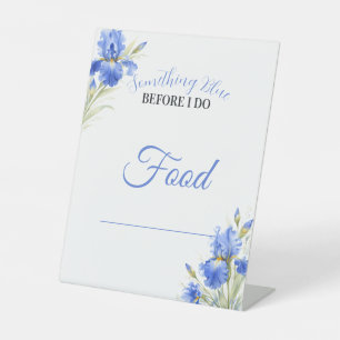 Signe De Table Étiquettes de nourriture pour Baby Shower Iris Ble