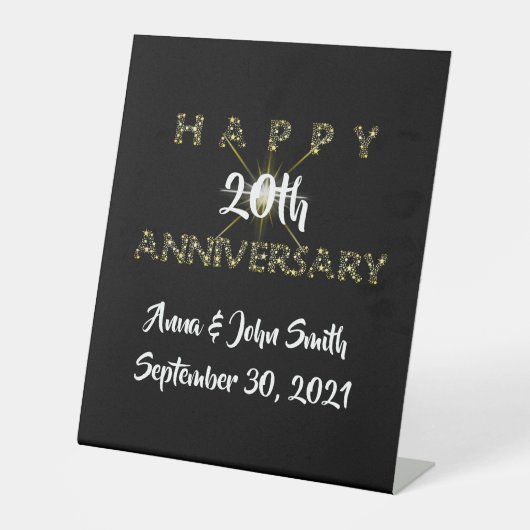 Signe De Table Etoile personnalisable pour un bon anniversaire (Recto)