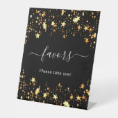 Signe De Table Étoiles dorées de faveur de fête pour invités (Recto)