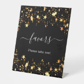 Signe De Table Étoiles dorées de l'or noir, cadeaux de fête (Recto)