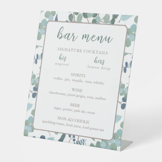 Signe De Table Eucalyptus (Recto)