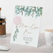 Signe De Table Eucalyptus Baby shower à bulle rose Maman-osa Bar (In SItu)