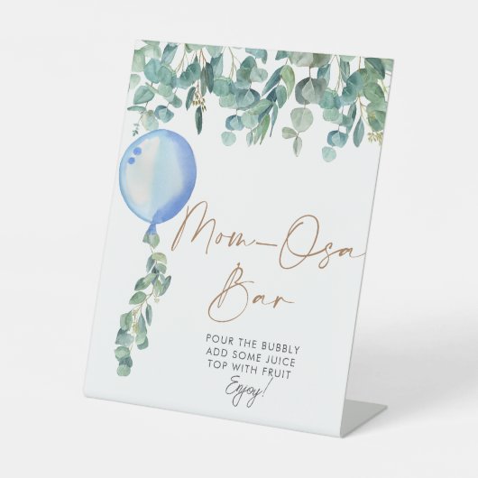 Signe De Table Eucalyptus Blue Ballotte Baby shower Maman-osa Bar (Recto)