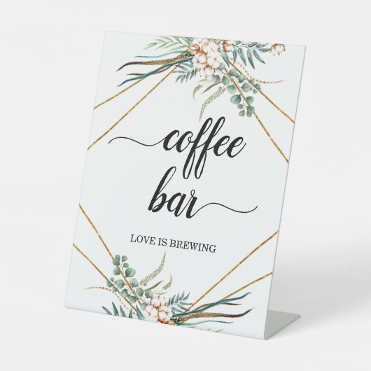 Signe De Table Eucalyptus Boho Calligraphy Café Bar (Recto)