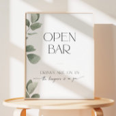 Signe De Table Eucalyptus Fête des mariées Open Bar Boissons sont