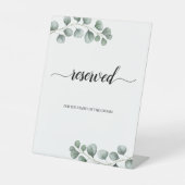 Signe De Table Eucalyptus Feuille calligraphie Réservé (Recto)