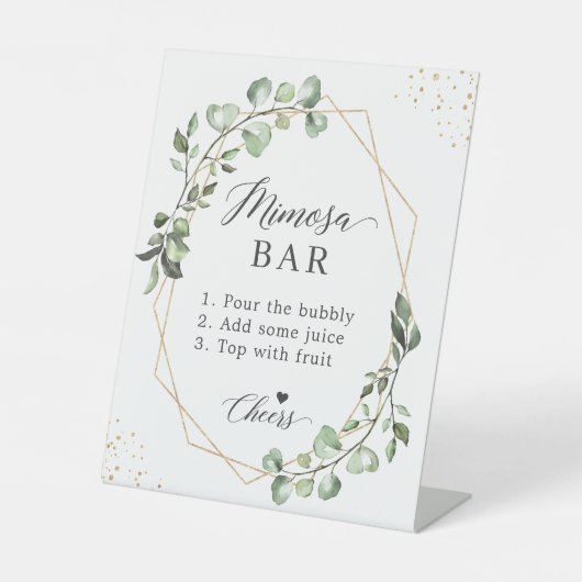 Signe De Table Eucalyptus Feuille Mimosa Bar (Recto)