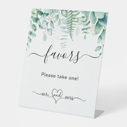 Signe De Table Eucalyptus fouines verdure mariage faveurs clients (Recto)
