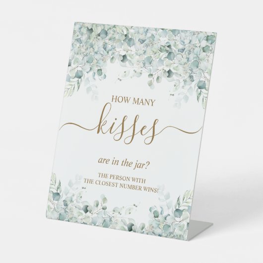 Signe De Table Eucalyptus & Gold Combien De Baisers Sont Dans Le  (Recto)