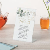 Signe De Table Eucalyptus Gold Floral Seating Chart Numéros de ta (In SItu)