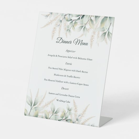 Signe De Table Eucalyptus Gold Greenery Wedding Reception (Recto)