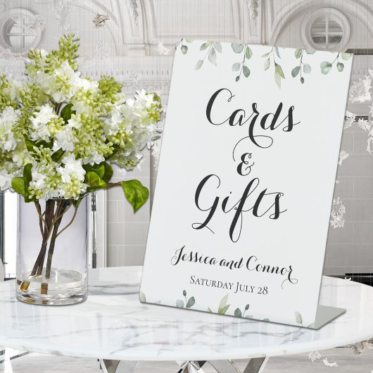 Signe De Table Eucalyptus Green Calligraphy Cartes & Cadeaux