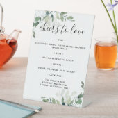 Signe De Table Eucalyptus Green Mariage Boissons Menu (In SItu)